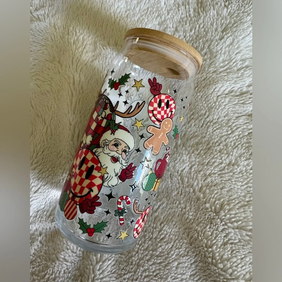Retro Christmas 20oz Glass Can Cup - Picture 5 of 5